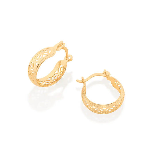 BRINCO ARGOLA VAZADA BANHADO A OURO 18K