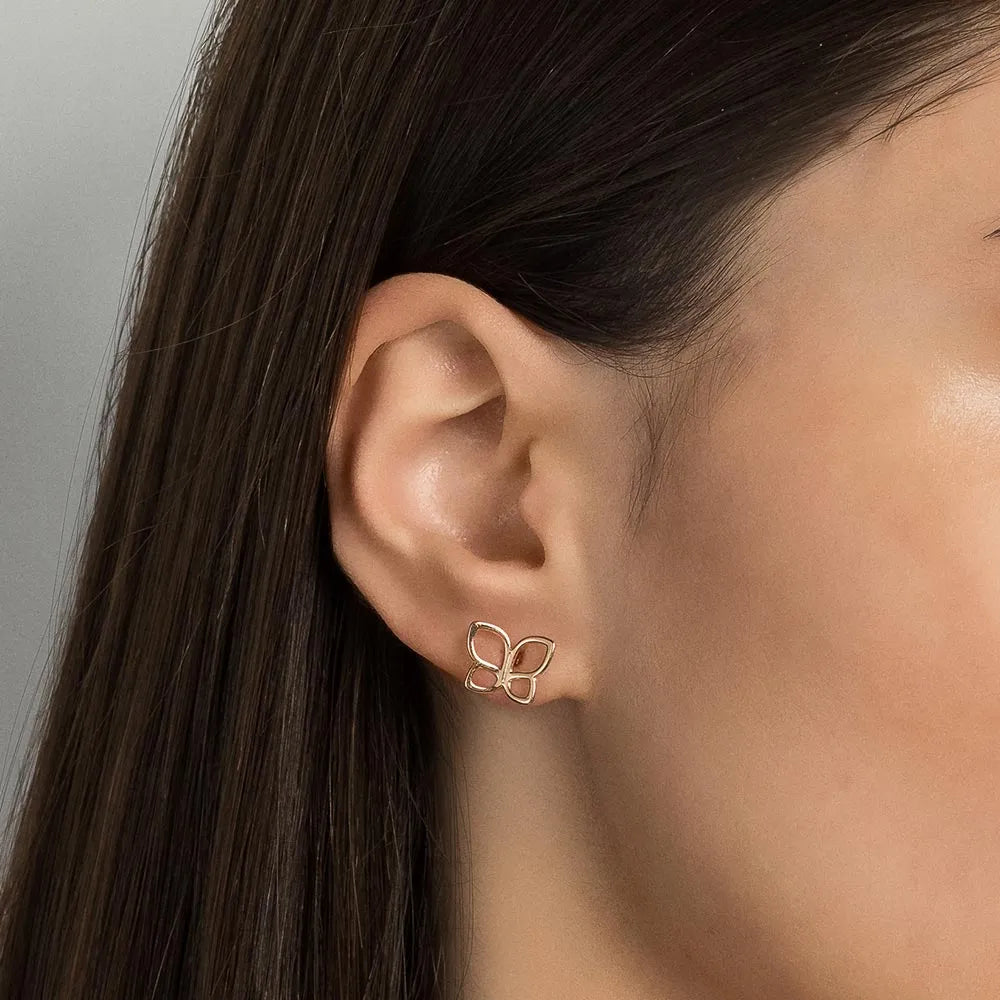 BRINCO BORBOLETA BANHADO A OURO 18K