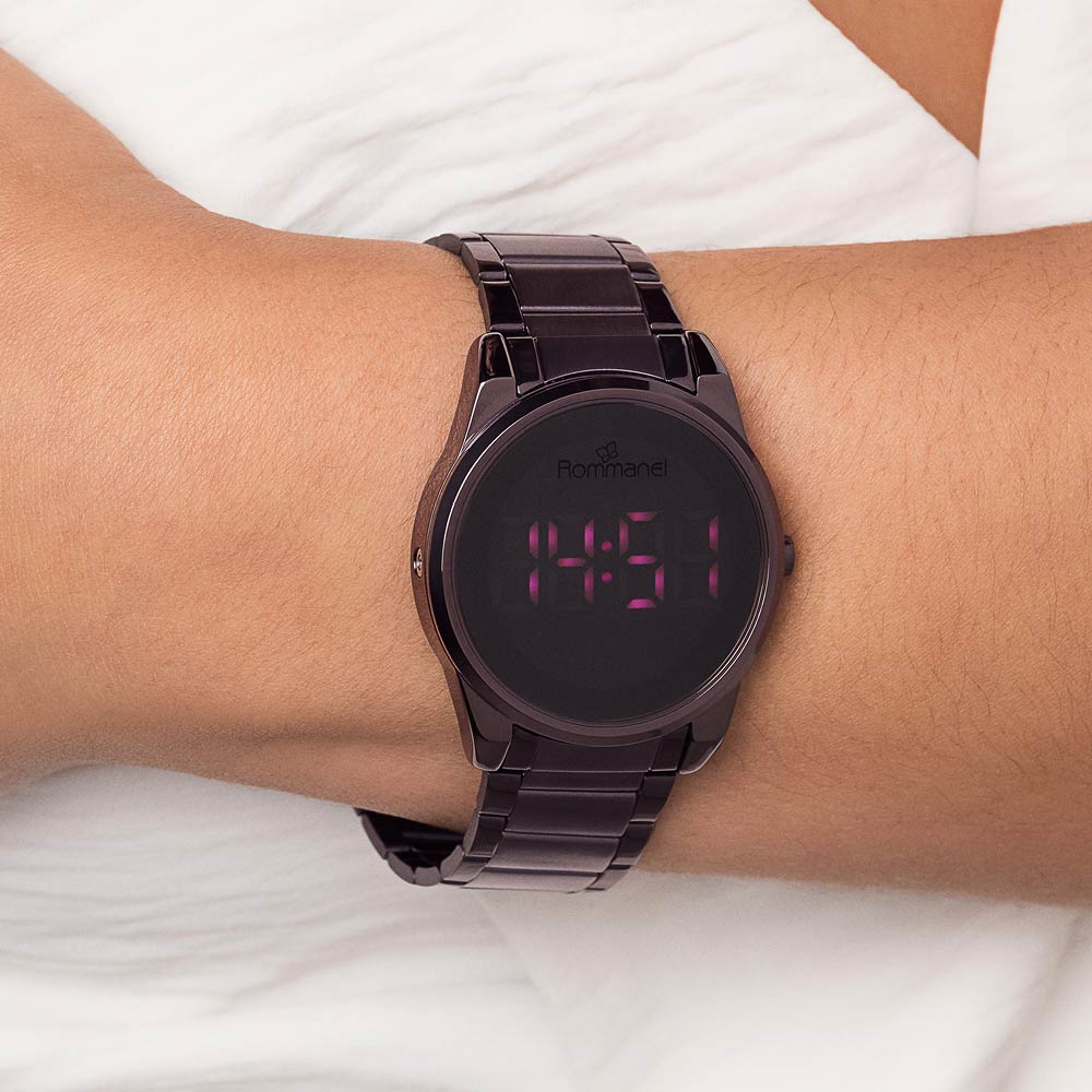 RELÓGIO DIGITAL LED ROXO