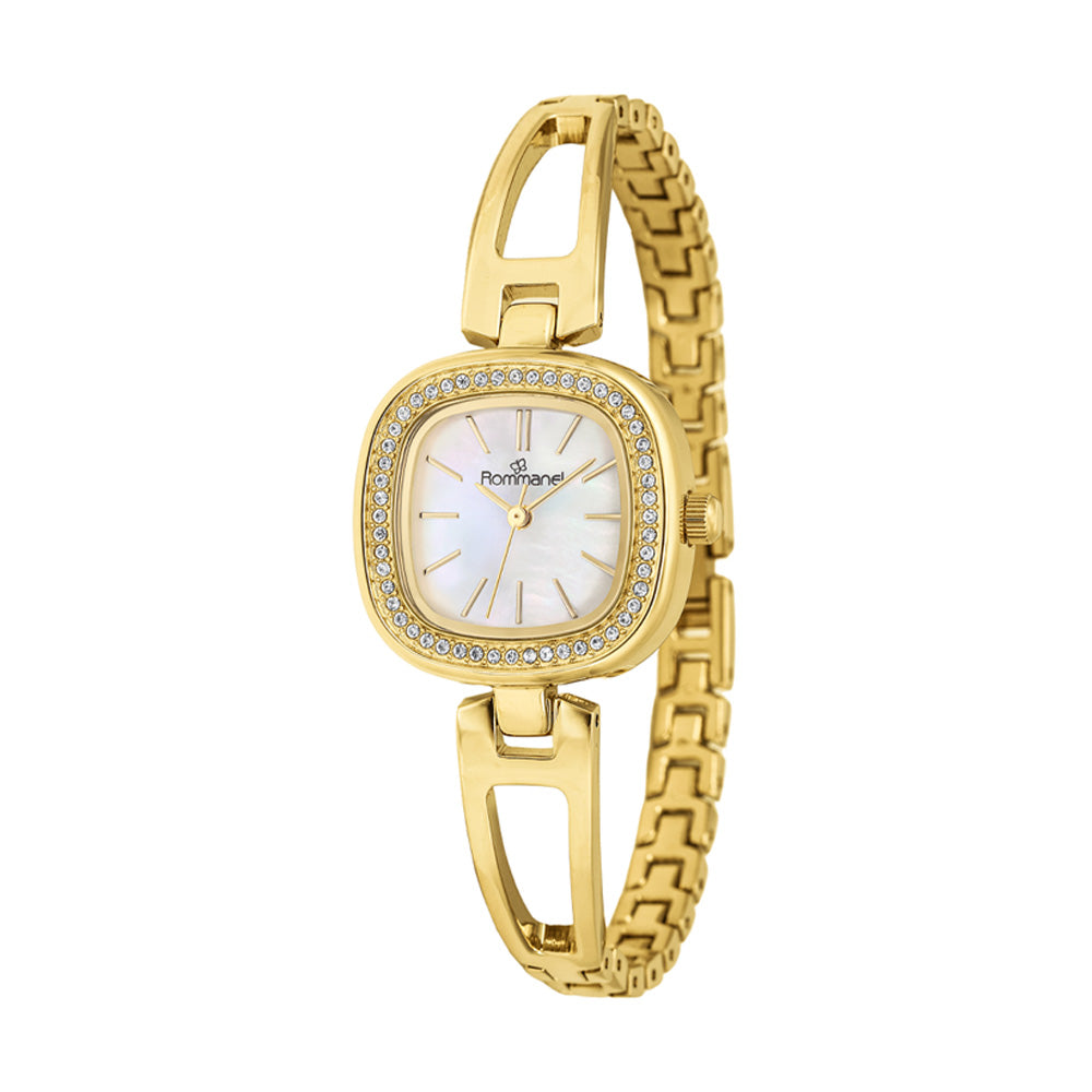 RELÓGIO ANALÓGICO SOCIAL DOURADO