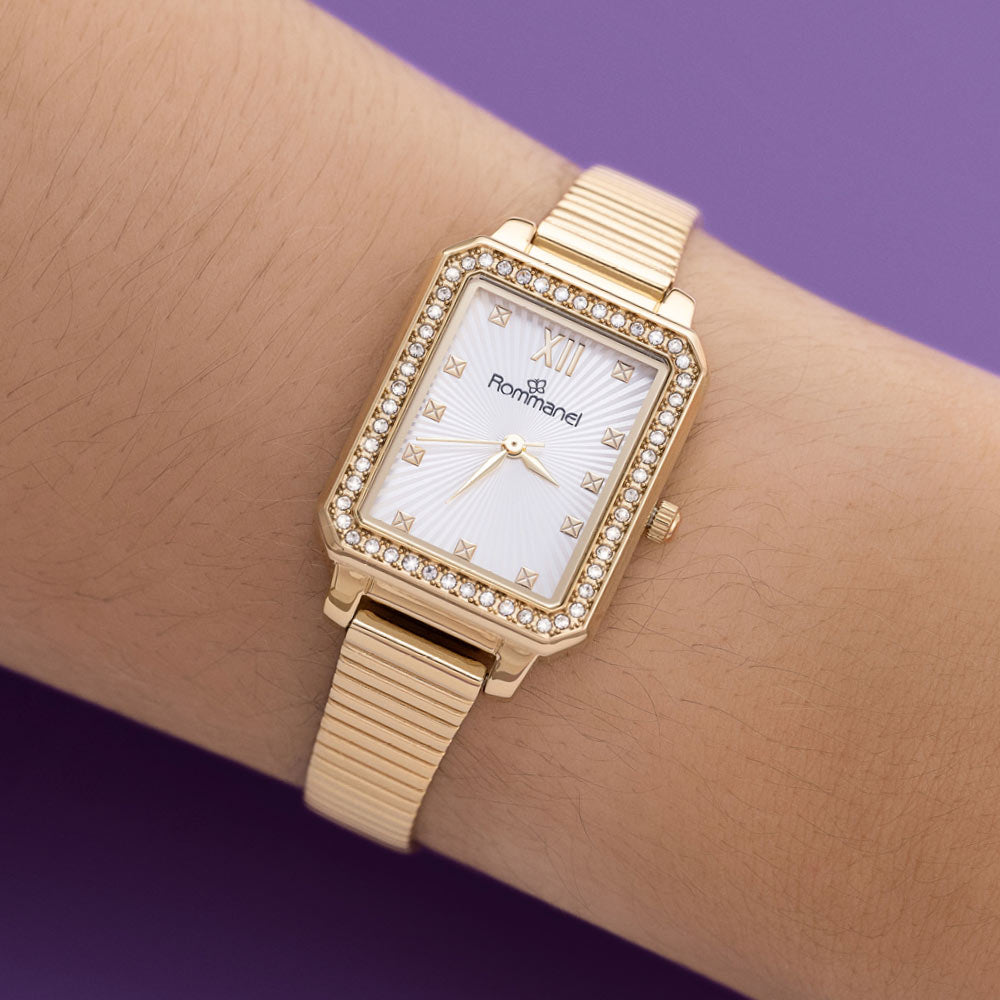 RELÓGIO ANALÓGICO SOCIAL DOURADO