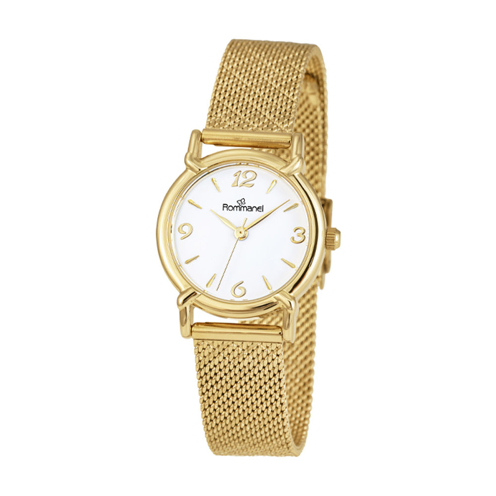 RELÓGIO ANALÓGICO SOCIAL DOURADO