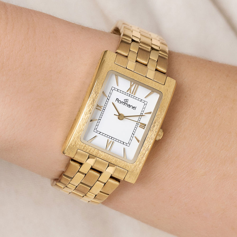 RELÓGIO ANALÓGICO SOCIAL DOURADO