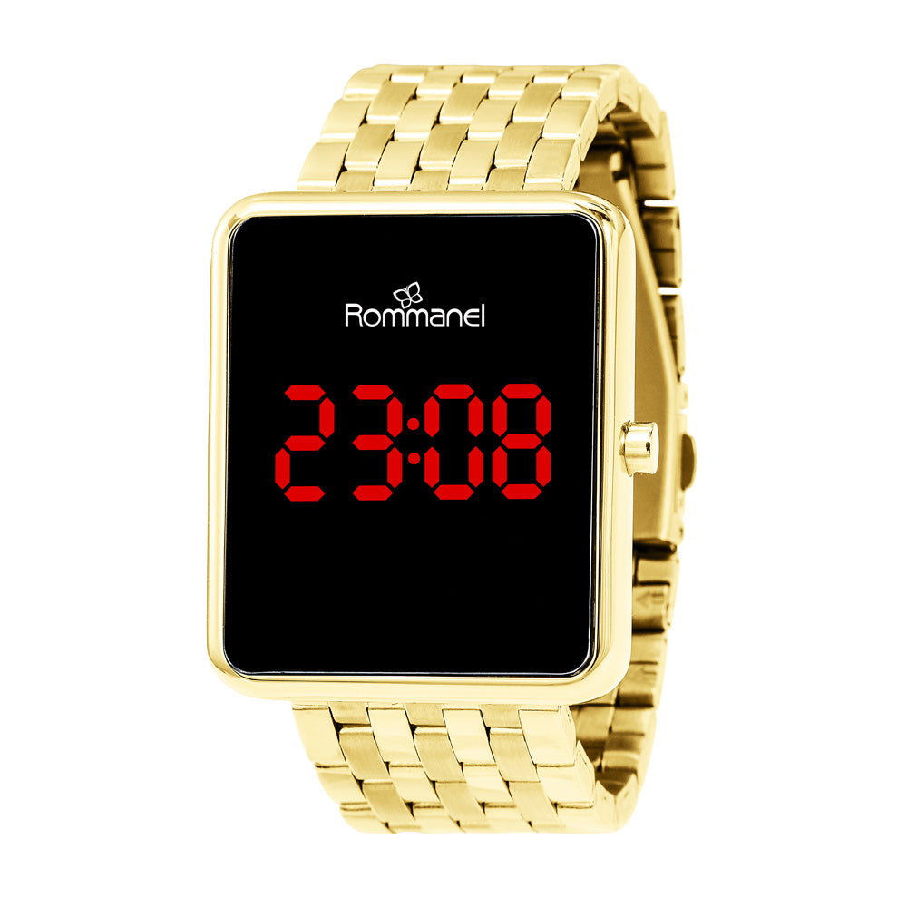 RELÓGIO DIGITAL LED DOURADO