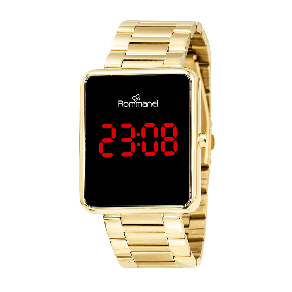 RELÓGIO DIGITAL LED DOURADO
