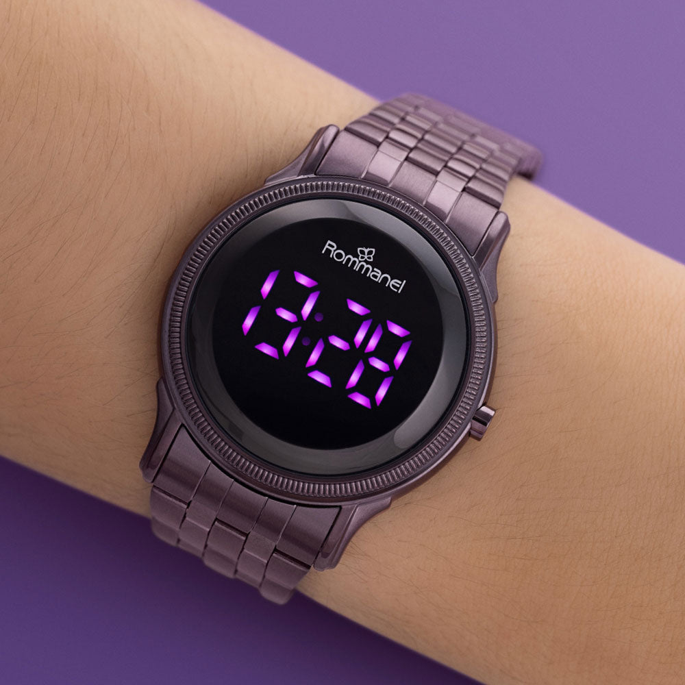 RELÓGIO DIGITAL LED ROXO
