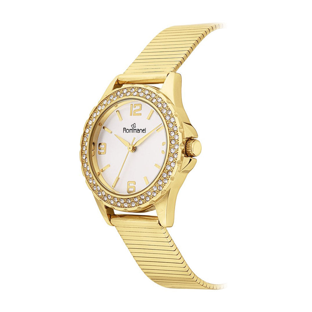 RELÓGIO ANALÓGICO SOCIAL DOURADO