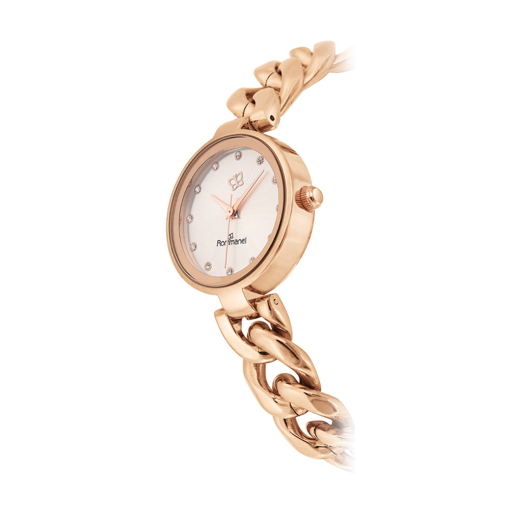 RELÓGIO ANALÓGICO SOCIAL ROSE