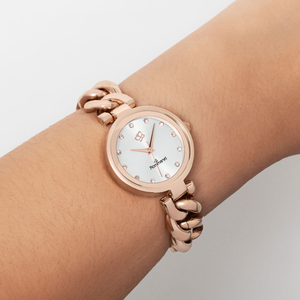 RELÓGIO ANALÓGICO SOCIAL ROSE