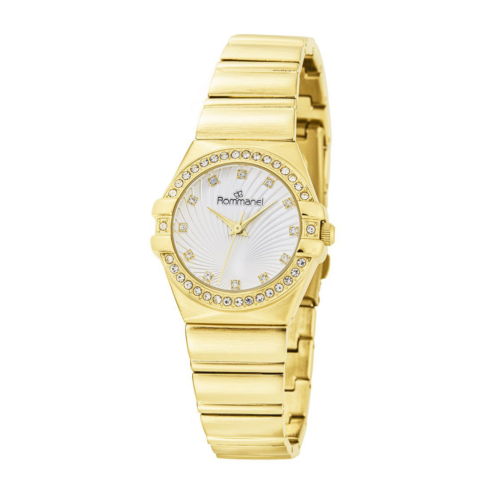 RELÓGIO ANALÓGICO SOCIAL DOURADO