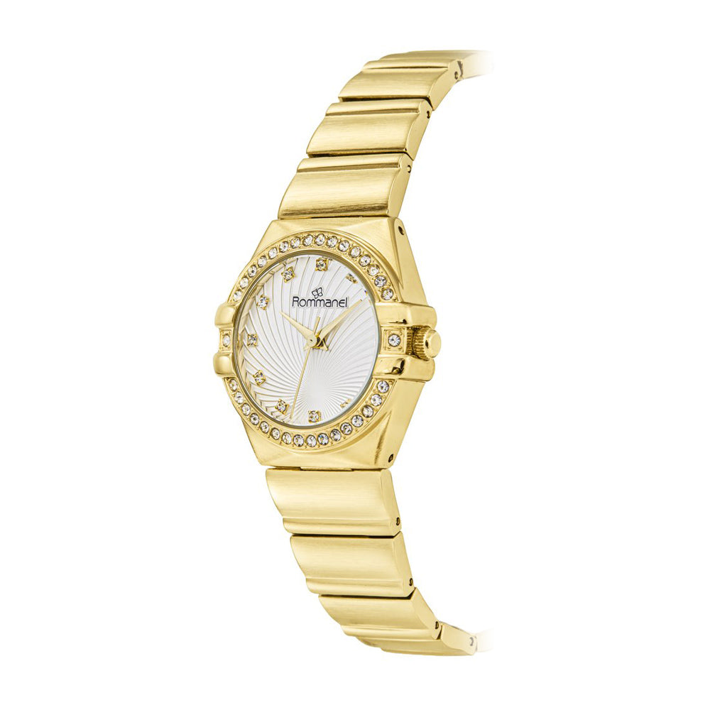 RELÓGIO ANALÓGICO SOCIAL DOURADO