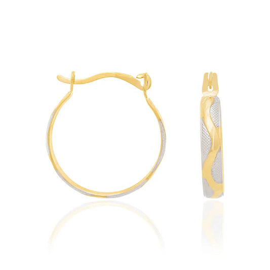 BRINCO ARGOLA BANHADO A OURO 18K COM APLICAÇÃO DE RHODIUM