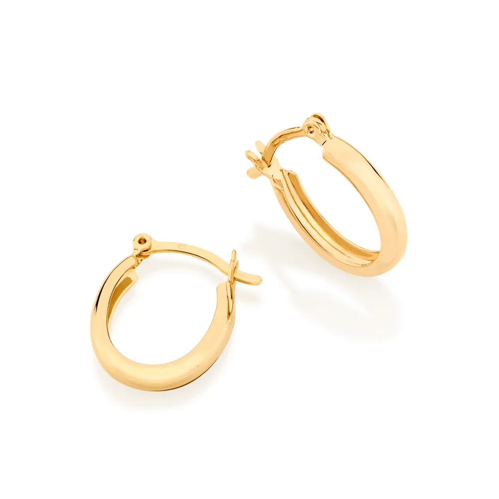 BRINCO ARGOLA OVAL BANHADO A OURO 18K