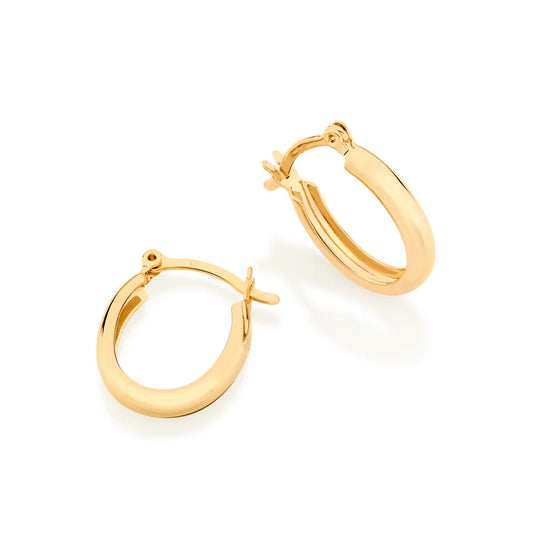 BRINCO ARGOLA OVAL BANHADO A OURO 18K