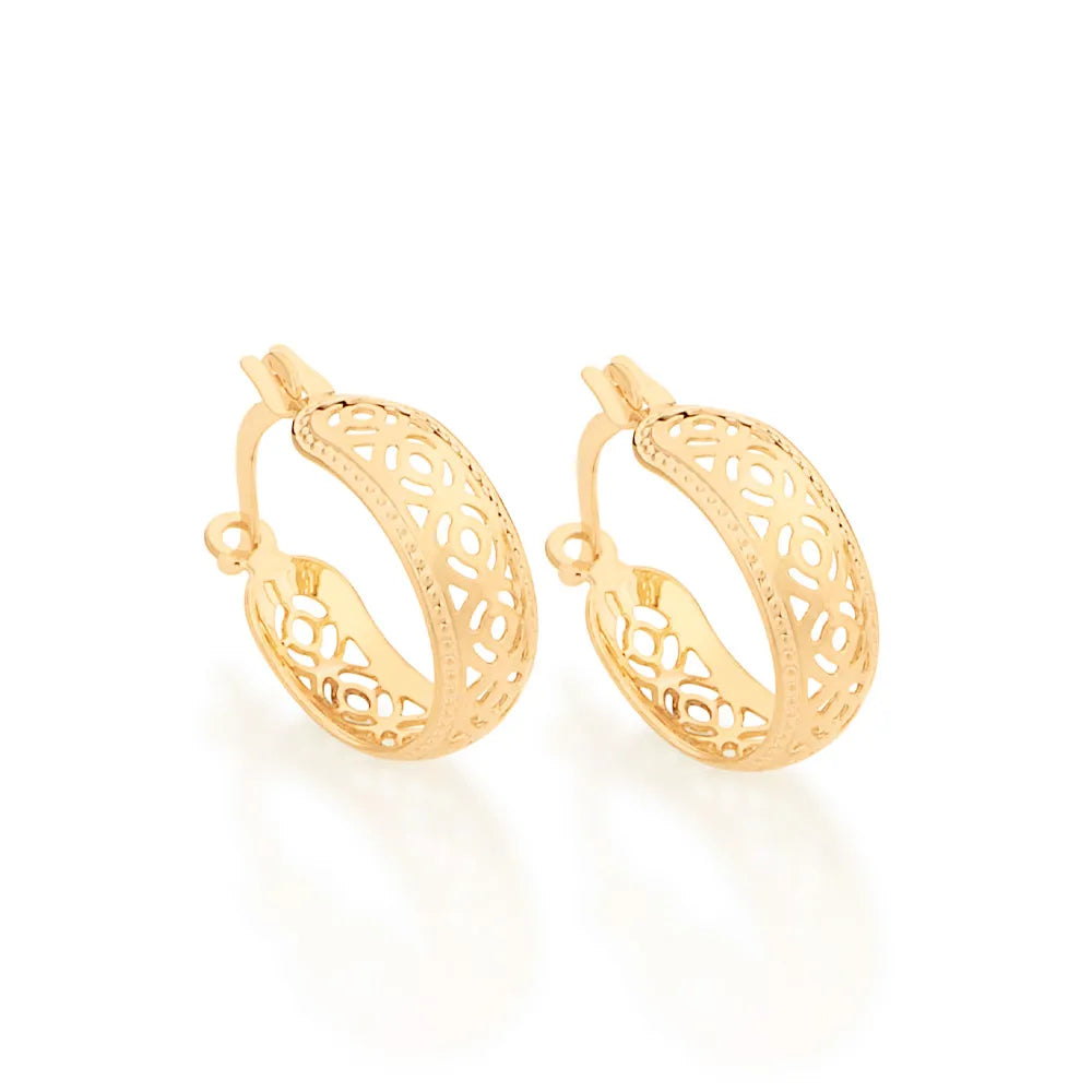 BRINCO ARGOLA VAZADA BANHADO A OURO 18K