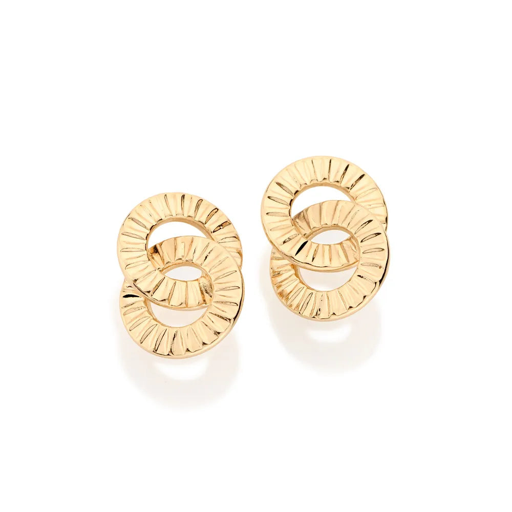 BRINCO CÍRCULOS ENTRELAÇADOS BANHADO A OURO 18K