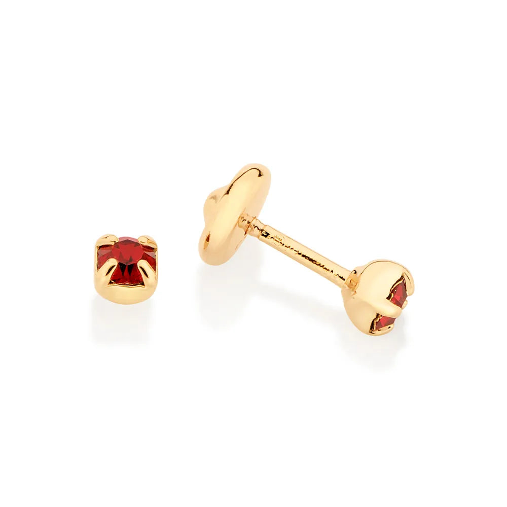 BRINCO SOLITÁRIO BANHADO A OURO 18K COM CRISTAIS