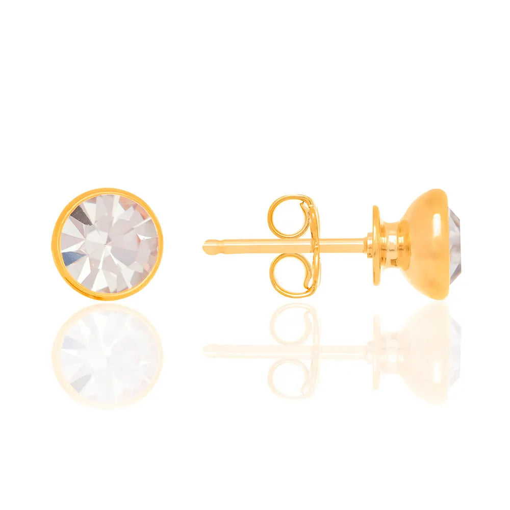 BRINCO SOLITÁRIO BANHADO A OURO 18K COM ZIRCÔNIAS