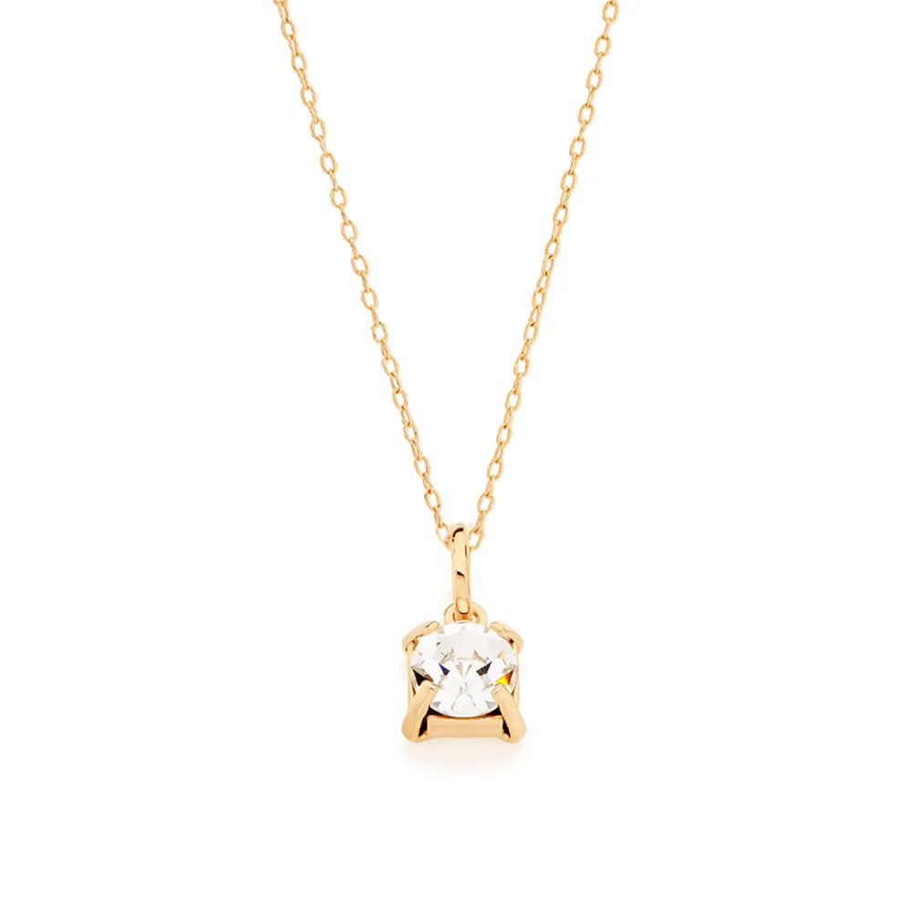 PINGENTE SOLITÁRIO BANHADO A OURO 18K COM CRISTAL