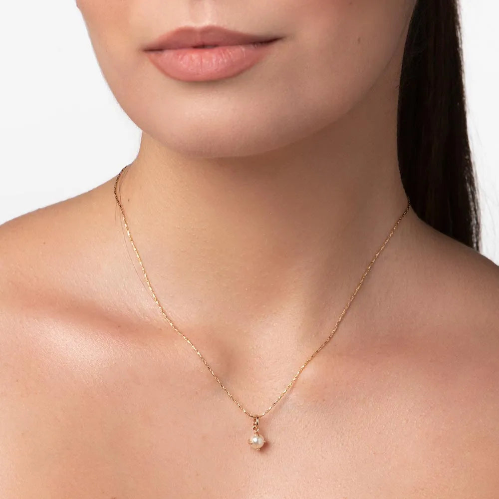 PINGENTE SOLITÁRIO BANHADO A OURO 18K COM PÉROLA